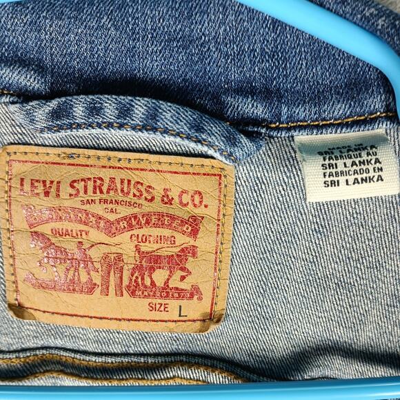 Levis Trucker Jacket Women Large Denim Classic Western Button Front Type 3 - Picture 2 of 10